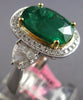 EXTRA LARGE 6.38CT DIAMOND & AAA EMERALD 18K 2 TONE GOLD 3D HALO ENGAGEMENT RING