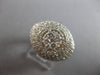LARGE 2.57CT DIAMOND 14KT 2 TONE GOLD CLUSTER DOME SHAPE MULTI ROW UNISEX RING