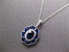 1.65CT DIAMOND & AAA SAPPHIRE 18KT WHITE GOLD FLOWER FILIGREE FLOATING PENDANT