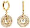 .67CT DIAMOND & WHITE ENAMEL 18KT ROSE GOLD 3D ROUND SOLITAIRE HANGING EARRINGS