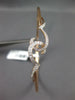 .26CT DIAMOND 14KT ROSE GOLD CLASSIC LOVE KNOT DOUBLE HEART LOVE BANGLE BRACELET