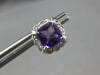 1.67CT DIAMOND & AAA AMETHYST 14KT WHITE GOLD CUSHION & ROUND HALO STUD EARRINGS