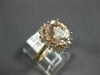 ESTATE LARGE 2.96CT DIAMOND & AAA MORGANITE 14KT ROSE GOLD OVAL ENGAGEMENT RING
