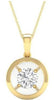 ESTATE .25CT DIAMOND 14KT WHITE GOLD ROUND 3D SOLITAIRE CLASSIC FLOATING PENDANT