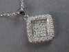 ESTATE LARGE 1.19CT DIAMOND 18KT WHITE GOLD 3D INVISIBLE SQUARE FLOATING PENDANT