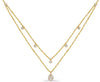 .67CT DIAMOND 14KT YELLOW GOLD DOUBLE STRAND TEAR DROP BY THE YARD LOVE NECKLACE