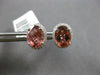 2.71CT DIAMOND & AAA PINK TOURMALINE 18KT WHITE GOLD OVAL & ROUND STUD EARRINGS