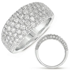 LARGE 2.07CT DIAMOND 14KT WHITE GOLD 3D MULTI ROW SEMI ETERNITY ANNIVERSARY RING