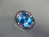 LARGE 13.18CT AAA BLUE TOPAZ SAPPHIRE & RUBY 18KT WHITE GOLD 3D MULTI HEART RING