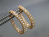 ESTATE .64CT DIAMOND 18KT ROSE GOLD 3D INSIDE OUT OVAL HUGGIE HANGING EARRINGS