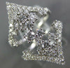 ESTATE LARGE 1.53CT DIAMOND 18KT WHITE GOLD 3D CLUSTER DOUBLE V SHAPE FUN RING