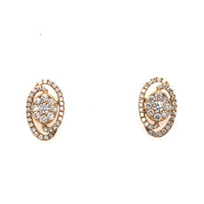 ESTATE .73CT DIAMOND 18KT YELLOW GOLD CLASSIC FLOWER LOVE KNOT HANGING EARRINGS