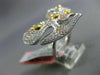 ESTATE EXTRA LARGE 1.42CT DIAMOND 18KT TRI COLOR GOLD 3D ETOILE HEART LOVE RING