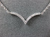 ESTATE .29CT DIAMOND 18KT WHITE GOLD 3D CLASSIC V SHAPE NECKLACE