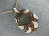 LARGE 2.21CT WHITE & ORANGE DIAMOND 18K ROSE GOLD 3D TEAR DROP MOON OVAL PENDANT