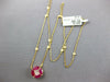 3.8CT DIAMOND & AAA RUBY 14KT YELLOW GOLD PRINCESS MARQUISE BY THE YARD NECKLACE