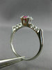 ANTIQUE WIDE .53CT DIAMOND & RUBY 14K WHITE GOLD FISH TAIL ENGAGEMENT RING 27642