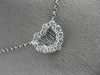 ESTATE .84CT ROUND & BAGUETTE DIAMOND 18KT WHITE GOLD 3D HEART LOVE NECKLACE