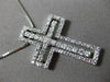 ESTATE .80CT DIAMOND 18KT WHITE GOLD 3D HANDCRAFTED FLOATING CROSS PENDANT 13084