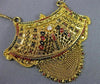 ANTIQUE OLD MINE DIAMOND 22KT YELLOW GOLD ENAMEL FILIGREE HANGING NECKLACE #2122