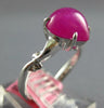 ESTATE 3.62CT AAA CABOCHON RUBY 18KT WHITE GOLD PEAR SHAPE DOUBLE LEAF FUN RING