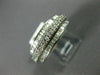 ESTATE 1.26CT DIAMOND 18K WHITE GOLD 3D THREE ROW SEMI ETERNITY ANNIVERSARY RING