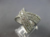 LARGE 2.33CT DIAMOND 14K WHITE GOLD ROUND 3 ROW CRISS CROSS X INFINITY LOVE RING