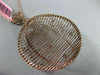ESTATE LARGE .25CT DIAMOND 14KT ROSE GOLD SEMI GLOBE FAN SHAPE CIRCULAR PENDANT
