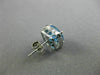ESTATE 4.02CT DIAMOND & BLUE TOPAZ 14KT WHITE GOLD SQUARE HALO CLASSIC EARRINGS