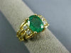 ESTATE 1.77CT DIAMOND & AAA EMERALD 14K YELLOW GOLD OVAL & ROUND ENGAGEMENT RING