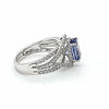 3.70CT DIAMOND & AAA TANZANITE 18K WHITE GOLD 3D OVAL & ROUND INFINITY LOVE RING