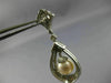 LARGE 1.30CT DIAMOND & SOUTH SEA PEARL 18K WHITE GOLD TEAR DROP HANGING EARRINGS