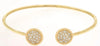 .50CT DIAMOND 14KT YELLOW GOLD 3D ROUND CLUSTER DOUBLE CIRCULAR BANGLE BRACELET