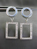 ESTATE .46CT DIAMOND 14KT WHITE GOLD 3D CIRCLE & RECTANGULAR HANGING EARRINGS