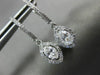 ESTATE .98CT ROUND & MARQUISE DIAMOND 14KT WHITE GOLD 3D HALO HANGING EARRINGS