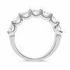 ESTATE LARGE 2.0CT DIAMOND 14K WHITE GOLD 7 STONE SEMI ETERNITY ANNIVERSARY RING