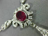 ANTIQUE LARGE 9.90CT DIAMOND & AAA RUBY 18K WHITE GOLD 3D LARIAT TENNIS NECKLACE