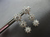 1.46CT DIAMOND 14KT WHITE GOLD MULTI FLOWER PAST PRESENT FUTURE HANGING EARRINGS