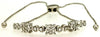 .50CT DIAMOND 14KT WHITE GOLD 3D MULTI FLOWER HEART ADJUSTABLE FUN LOVE BRACELET