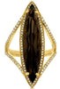 EXTRA LARGE 8.36CT DIAMOND & AAA SMOKY TOPAZ 14KT YELLOW GOLD MARQUISE FUN RING