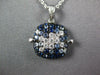 ESTATE 1.38CT DIAMOND & AAA SAPPHIRE 18KT WHITE GOLD SQUARE CLUSTER FUN PENDANT