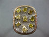EXTRA LARGE 3.06CT WHITE CANARY & PINK DIAMOND 18K WHITE & ROSE GOLD 3D FUN RING
