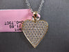 ESTATE LARGE .73CT DIAMOND 14KT YELLOW GOLD CLASSIC PAVE HEART FLOATING PENDANT