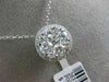 ESTATE LARGE 1.03CT DIAMOND 18KT WHITE GOLD 3D HALO CIRCULAR FLOATING PENDANT