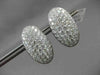 ESTATE LARGE 7.07CTW DIAMOND 18KT WHITE GOLD OVAL FILIGREE PAVE CLIP ON EARRINGS