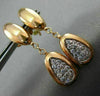 ESTATE .28CT DIAMOND 14KT WHITE & ROSE GOLD 3D PAVE PEAR SHAPE HANGING EARRINGS
