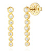 .60CT DIAMOND 14KT YELLOW GOLD ROUND CLASSIC HEXAGON GRADUATING HANGING EARRINGS