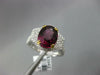 LARGE .45CT DIAMOND & AAA RUBY 14KT WHITE GOLD 3D OVAL FILIGREE ENGAGEMENT RING