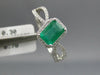 1.08CT DIAMOND & AAA EMERALD 14K WHITE GOLD EMERALD CUT DIAGONAL FRIENDSHIP RING