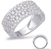 LARGE 1.46CT DIAMOND 14KT WHITE GOLD 3D MULTI ROW CLASSIC ROUND ANNIVERSARY RING